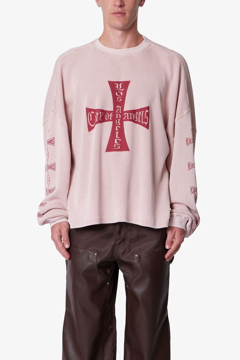 MNML Washed LA Thermal Shirt Faded Rose